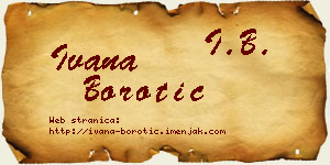 Ivana Borotić vizit kartica
